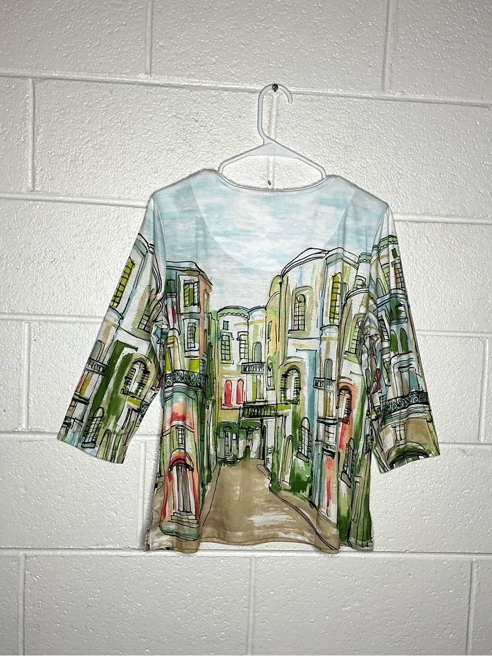 < Allison Daley Cityscape 3/4 Sleeve Top Size Medium > - Picture 4 of 4